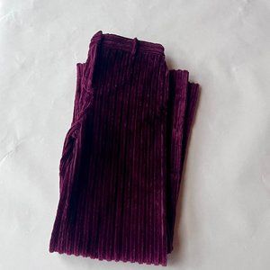 VVB Victoria Beckham Burgundy Corduroy High-waisted flared pants